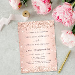 Rose gold sparkle two persons twins birthday party invitation<br><div class="desc">A modern, stylish and glamourous invitation for two women's 21st birthday party (or any age) A faux rose gold metallic looking background with an elegant faux rose gold glitter drip, paint drip look. Personalize and add names and party details. An invitation for two persons celebrating together, twins, sisters or friends....</div>