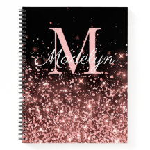 Rose Gold Sparkles monogram name