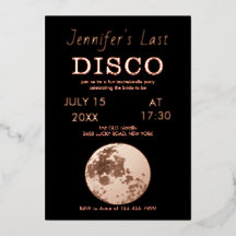 Rose gold sparkling disco ball Bride's last disco