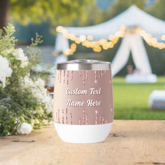 Rose Gold Sparkly Drips Add Name Text Personalized