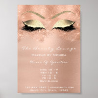 Rose Gold Sparkly Eye White Glitter Beauty Salon
