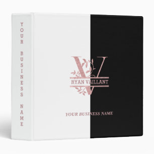 Rose Gold Split Custom Monogram V W Y X Z Binder
