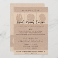 ROSE GOLD SPOON FORK COOKERY CLASS INVITATION MODÈ