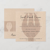 ROSE GOLD SPOON FORK CUISINE CLASSE INVITATION MOD