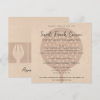 ROSE GOLD SPOON FORK CUISINE CLASSE INVITATION MOD