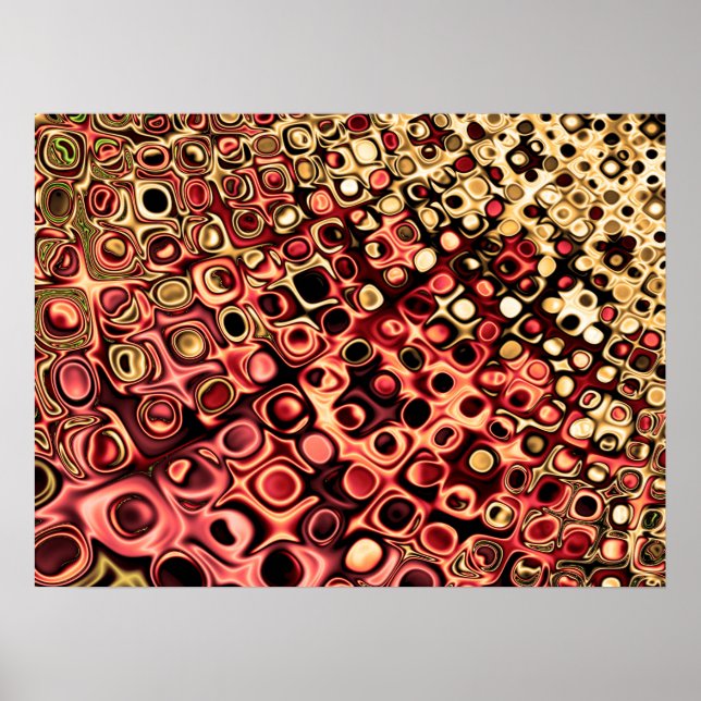 Rose Gold Spotted Design Poster (Front)