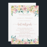 Rose Gold Spring Floral Bat Mitzvah   Invitation<br><div class="desc">This rose gold spring floral bat mitzvah invitation is perfect for a rustic bat mitzvah. The design features a wealth of colourful peonies and green foliage,  neatly bunched into charming bouquets,  inspiring natural beauty.</div>