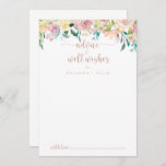 Rose Gold Spring Floral Wedding Well Wishes   Advice Card<br><div class="desc">This rose gold spring floral wedding well wishes advice card is perfect for a rustic wedding. The design features a wealth of colourful peonies and green foliage, neatly bunched into charming bouquets, inspiring natural beauty. These cards are perfect for a wedding, bridal shower, baby shower, graduation party & more. Personalize...</div>