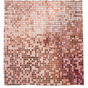 Rose gold: square mosaic tiles.
