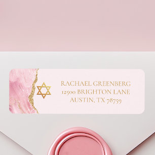 Rose Gold Star de David Bat mitzvah Adresse de ret