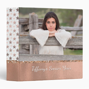 Rose Gold Stars Classeur photo personnalisé