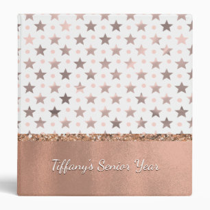 Rose Gold Stars Custom Binder