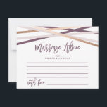 Rose Gold Streamers Marriage Advice Cards<br><div class="desc">These rose gold streamers marriage advice cards are the perfect activity for a modern wedding reception or bridal shower. The chic design features criss crossing lines in plum purple, blush pink and faux rose gold foil for a geometric look. Personalize these cards with the name of the bride and groom....</div>