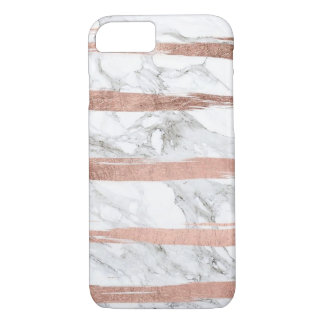 Rose Gold Stripes on Marble Case-Mate iPhone Case