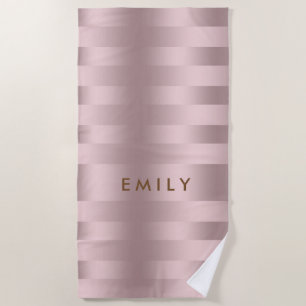 Rose-gold stripes pattern beach towel