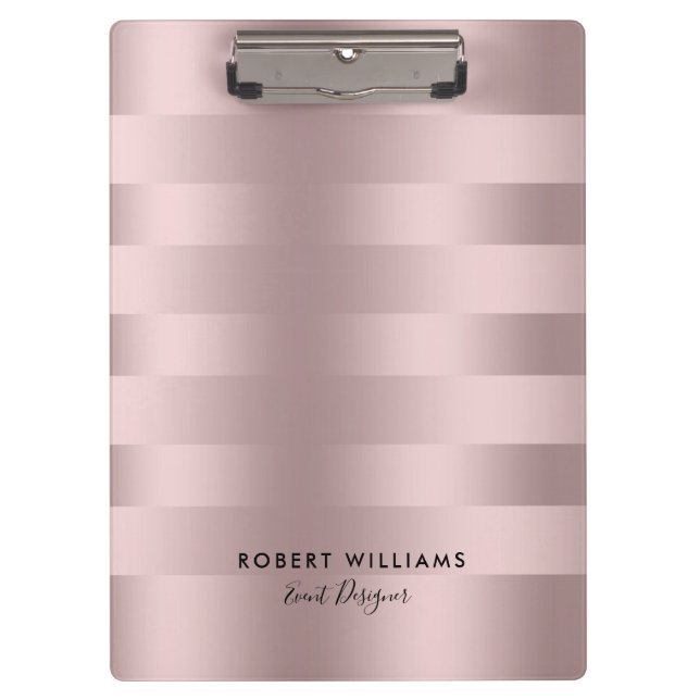 Rose-gold stripes pattern clipboard (Front)