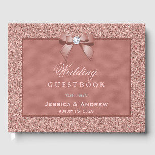  Rose Gold & Stylish Glitter Wedding Guest Book