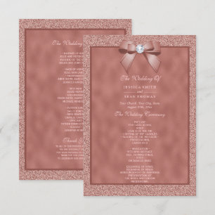 Rose Gold & Stylish Glitter Wedding Program