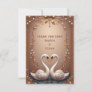 Rose Gold Swan Wedding Appreciation Card