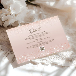Rose Gold Sweet 16 Birthday Party Details Enclosure Card