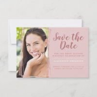 Rose Gold Sweet 16 Birthday Save the Date