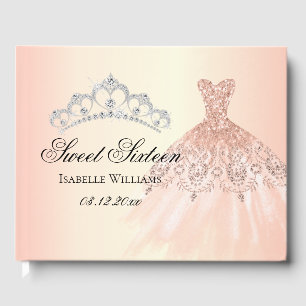 Rose Gold Sweet Sixteen 16th Birthday Personalized Guest Book