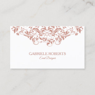 Rose-Gold Swirly lace Business Card