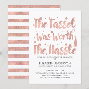 Rose Gold Tassel Graduation Card