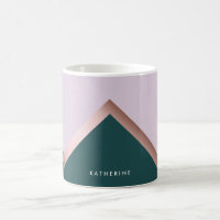 Rose gold teal and purple geometric design