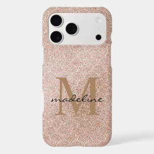 Rose Gold Tendance Élégant Monogramme Oriental