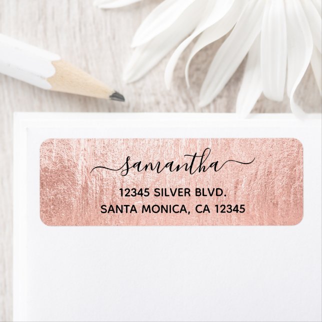 Rose Gold Texture Nom de la signature (En situation)