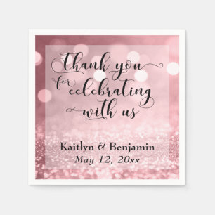 Rose Gold Thank You for Celebrating with Us! Napkin