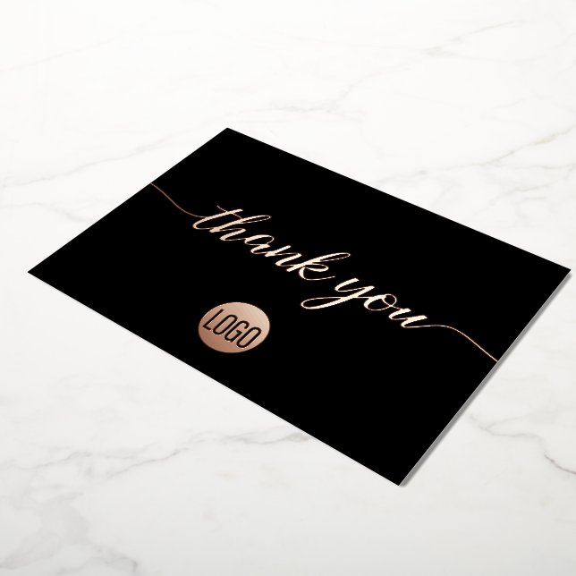 Rose Gold Thank you script custom logo (Rotated)