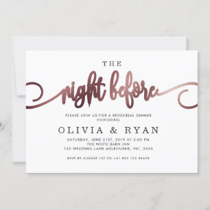 Rose Gold the night before Invitation