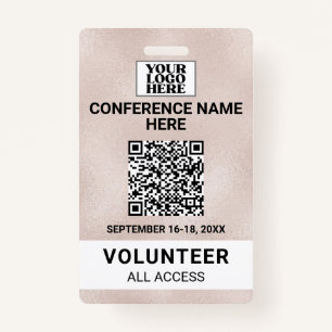 Rose Gold Trade Show Conference Event Badge