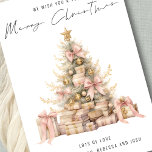 Rose Gold Tree 2026 Calendar Merry Christmas Holiday Card<br><div class="desc">Rose Gold Treet 2026 Calendar Merry Christmas is in a stylish set handwritten style script. With a handy 2026 calendar on the back for your recipients and Happy New Year greeting.</div>