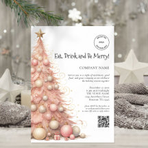Rose Gold Tree Company Logo QR Christmas Party