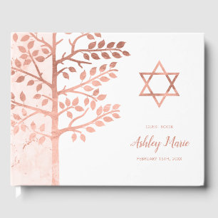 Rose Gold Tree of Life Bat Mitzvah Guest Book