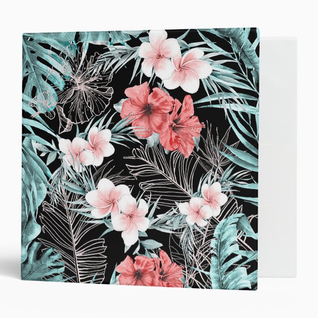 Rose Gold Tropical Botanical Island Paradise Chic Binder (Front/Inside)