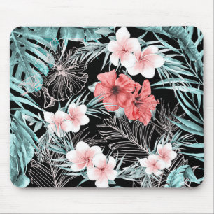 Rose Gold Tropical Botanical Island Paradise Chic Mouse Pad