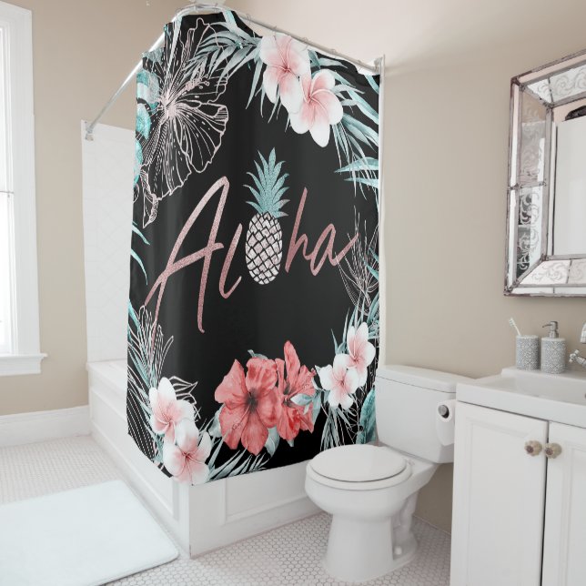 Rose Gold Tropical Botanical Pineapple Aloha Chic (In Situ)