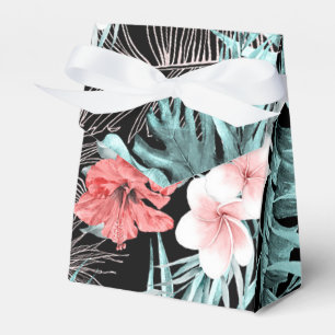 Rose Gold Tropical Elegant Botanical Aloha Luau Favor Box