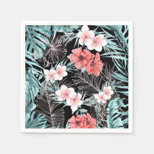 Rose Gold Tropical Elegant Botanical Island Luau Napkin