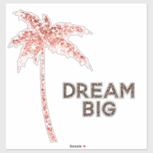 Rose Gold Tropical Glitter Palm Tree Dream