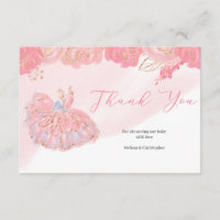 Rose gold tutu ballerina pink floral thank you