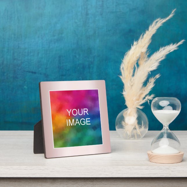 Rose Gold Upload Your Photo Image Logo Easel Plaque (Insitu)