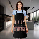 Rose Gold Utensils Personal Chef Cooking Baking  Apron<br><div class="desc">This design may be personalized in the area provided by changing the photo and/or text. Or it can be customized by choosing the click to customize further option and delete or change the colour of the background, add text, change the text colour or style, or delete the text for an...</div>