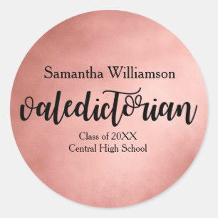 Rose Gold Valedictorian Personalized Gold Sticker