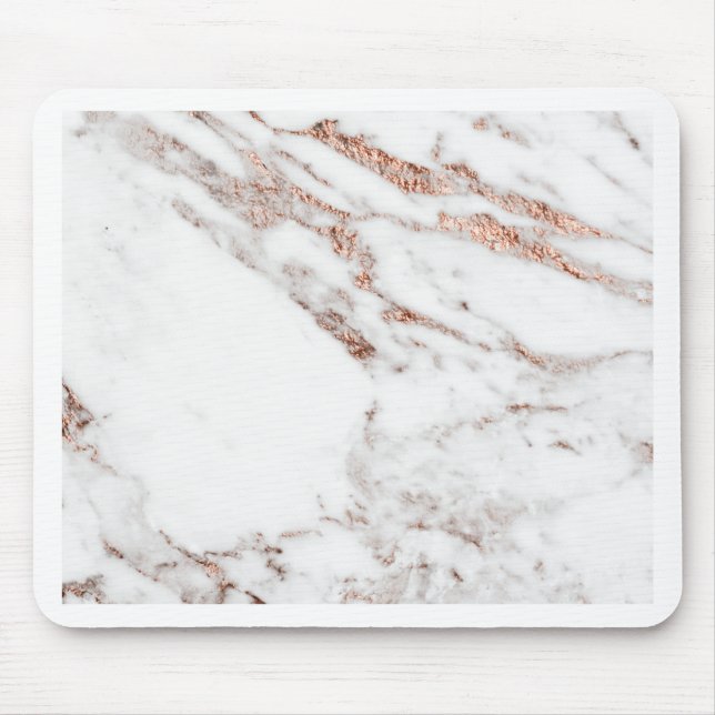 Rose gold vein marble mouse pad (Front)