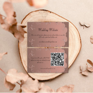 Rose Gold Vintage Wedding Website Enclosure Card